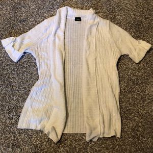 White Vanity Waterfall Short Sleeve Cardigan